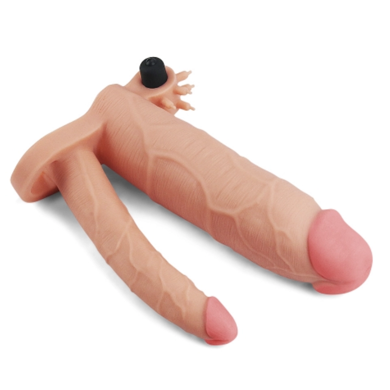 - OUTLET - Funda para pene vibratoria doble Pleasure X Tender +5cm - Imagen 7