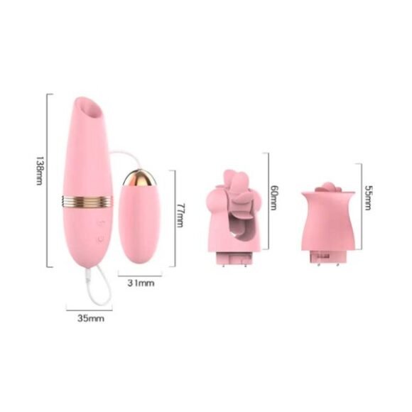 Vibrador Trio Pleasure con huevo y tres cabezales intercambiable LILO LL-A1912 - Imagen 3