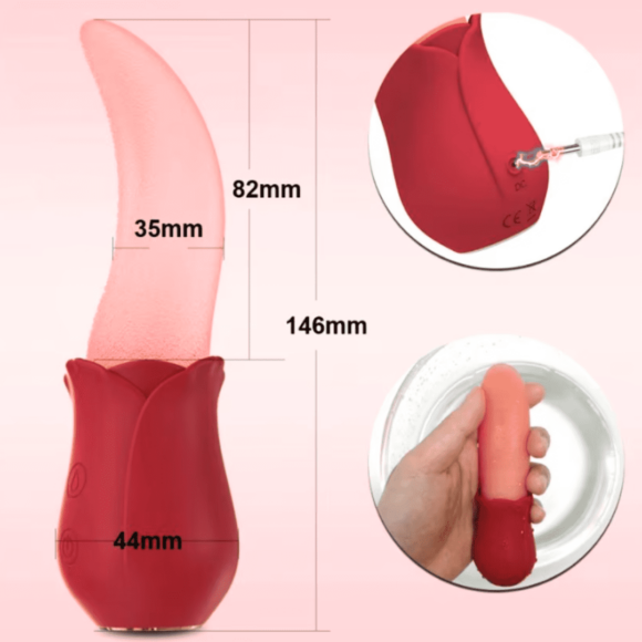 Rosa vibradora con lengua LickMe MF1028 - Imagen 6