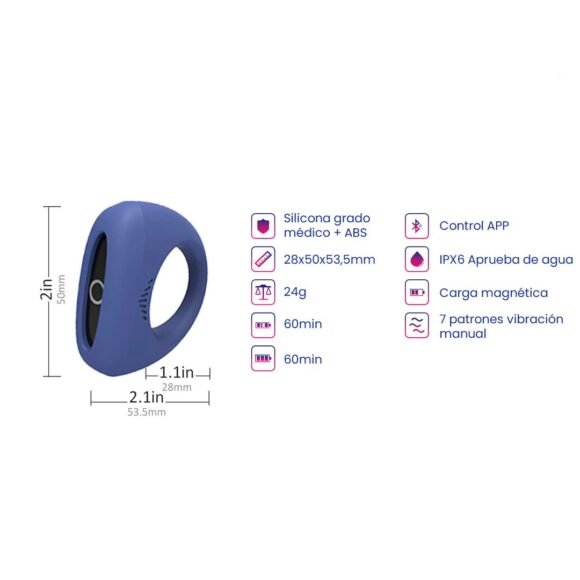 Anillo vibrador a distancia Magic Dante MagicMotion - Imagen 2