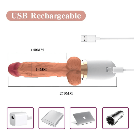 Vibrador hiperrealista telescópico con base Myster Hot  Z106 - Imagen 2