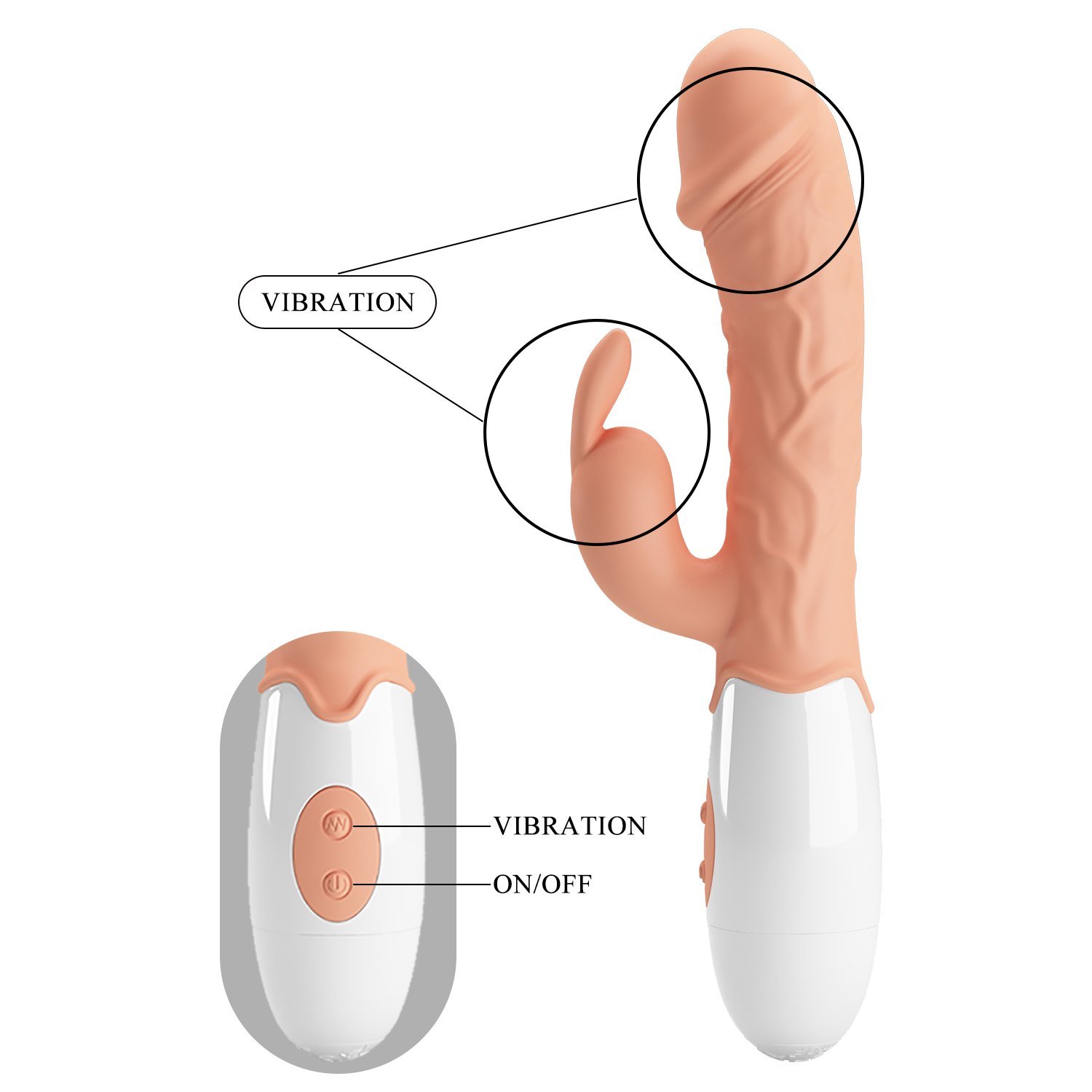 Vibrador doble conejito PRETTYLOVE BI-014962R - Imagen 6