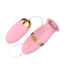 Vibrador lamedor con Huevo Rosado LILO LL-A1912-A
