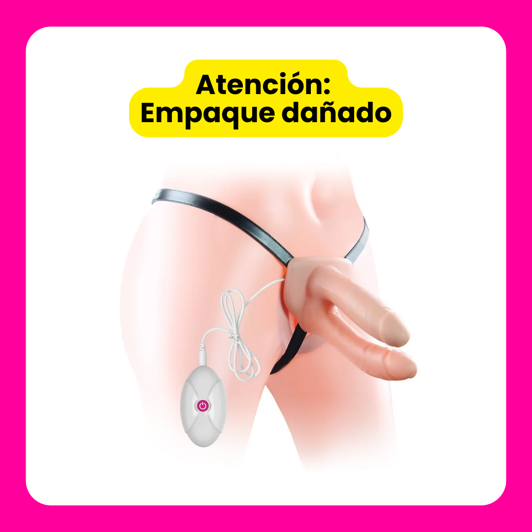 – OUTLET – Arnés sexual funda doble y vibración Hollow LOVETOY LV3006 331