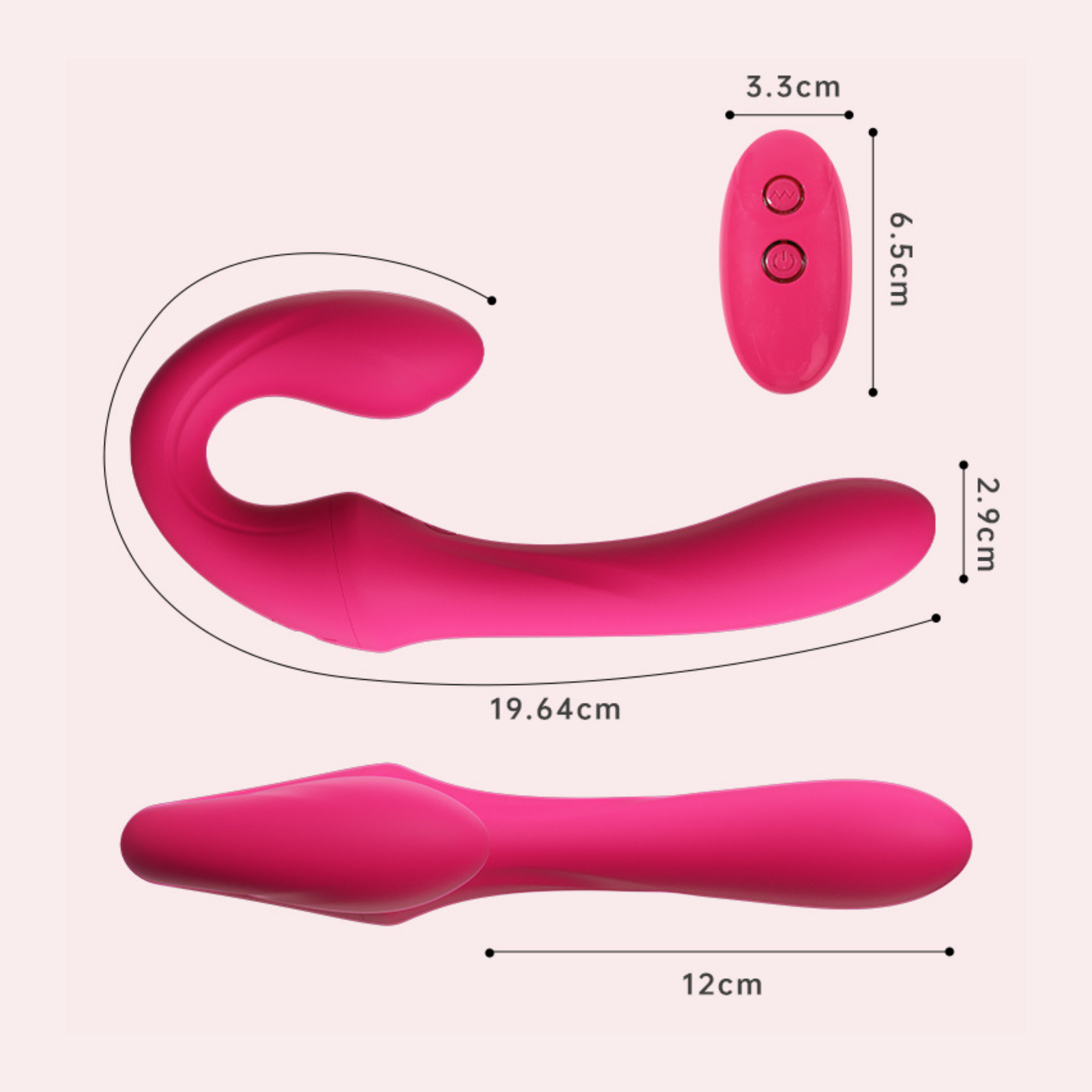 Vibrador Doble Con control Bianca MY-1206 - Imagen 3